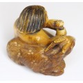 RAR: netsuke de perioada Edo. sculptura in fildes patinat. cca 1850. Japonia